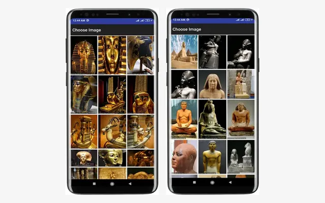 Los faraones de Egipto, dos teléfonos con galerías de estatuas y piezas del Antiguo Egipto
